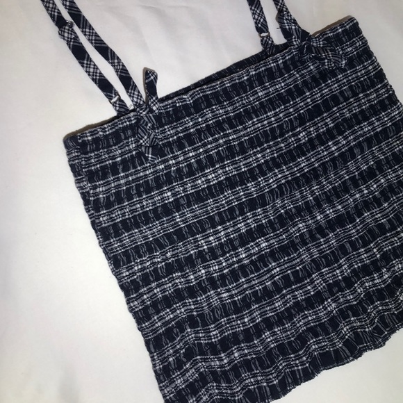 Navy Blue with white patterns, Crop Top, Medium - Picture 3 of 3